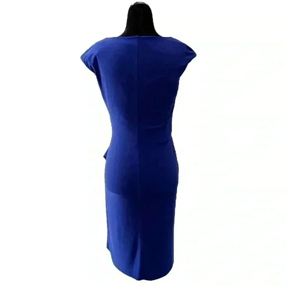 Lauren Ralph Lauren Dress Surplice Wrap Front Sleeveless Royal Blue  Size 2 - Picture 2 of 16